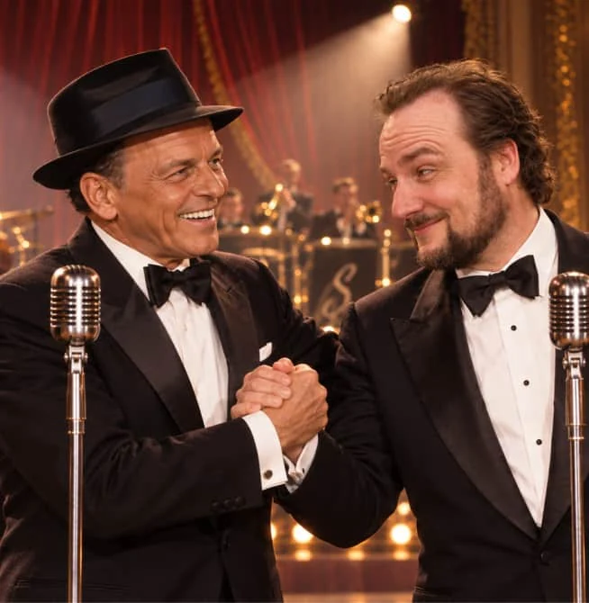 Bruce meeting a fellow entertainer